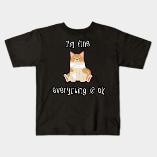 Everyting is OK I'm fine Funny dog Kids T-Shirt